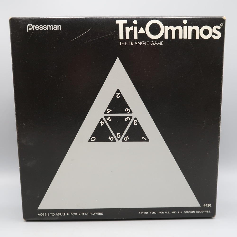 Vintage Pressman Tri Ominos The Triangle Game Dominoes 4420 complete